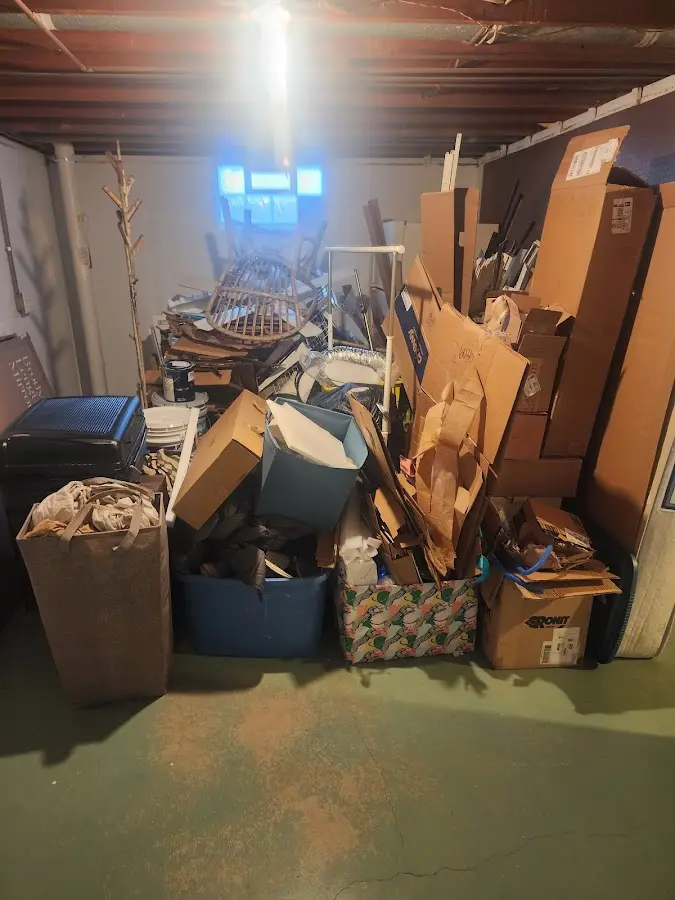 Roll-off dumpster container at job site for Concrete Dumpster Rental in Oswego